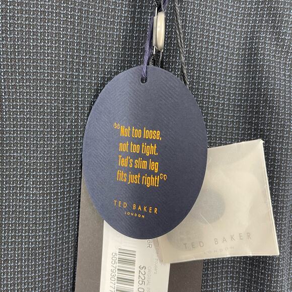 Ted Baker STDALE Slim Fit Semi Plain Trouser Navy Size 38R NWT - Picture 9 of 11